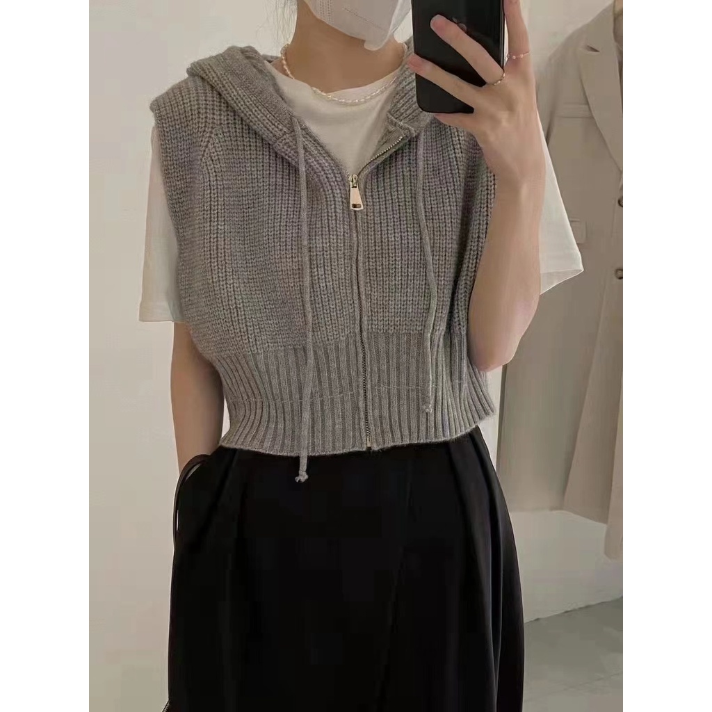 Áo khoác hoodie DUNEA dệt kim phong cách Hàn Quốc cổ điển thời trang với 4 màu tùy chọn