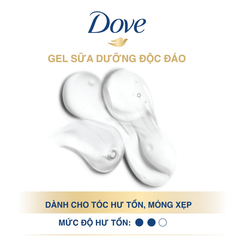 Combo gội 640g + xả 150ml Dove phục hồi tóc hư tổn nhẹ không bết dính | BigBuy360 - bigbuy360.vn