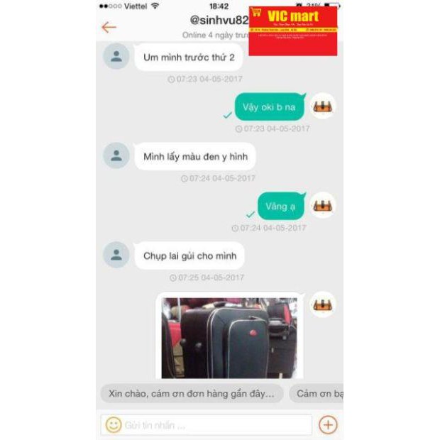 VIC mart_  Vali vải dù VL06