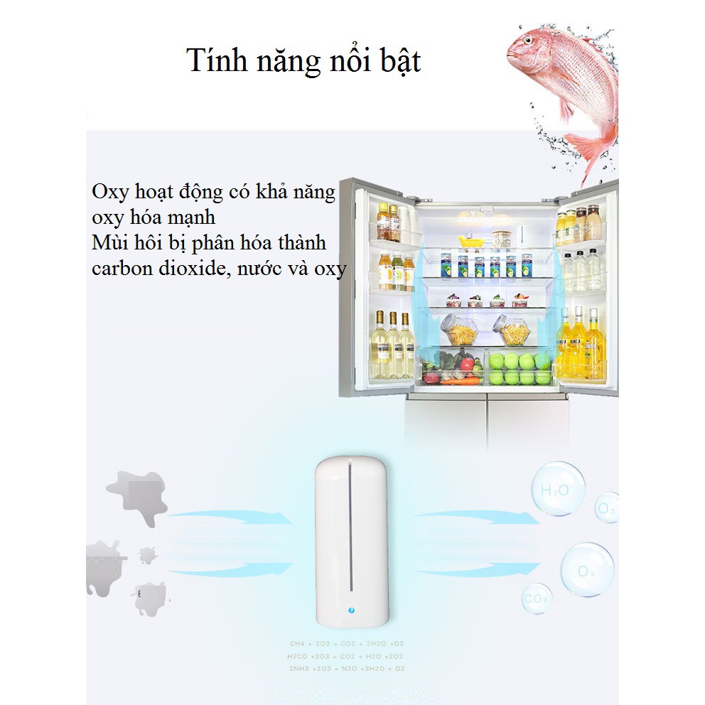 Máy Khử Mùi Oxi Hóa 2 Cổng Sạc Usb Cho Tủ Lạnh / Xe Hơi / Tủ Quần Áo