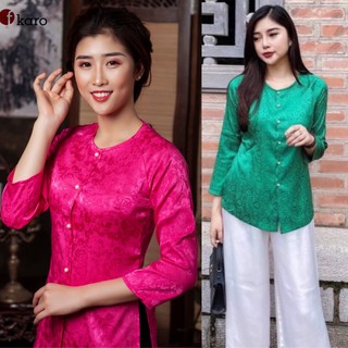Đồ lam đi chùa # bà ba gấm cao cấp có áo và quần lẻ# đồ bộ nữ # quần áo