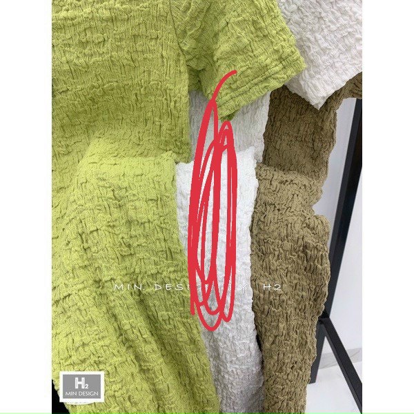 đầm xốp cổ tròn tay ngắn k