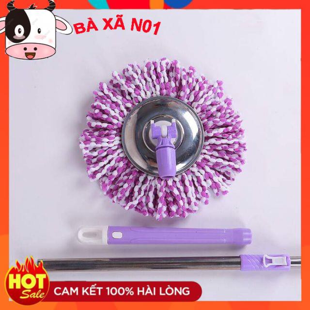 Bộ cán chổi lau nhà bàn xoay inox