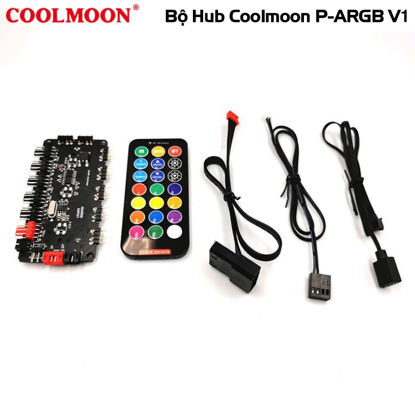 Quạt Tản Nhiệt, Fan Coolmoon X3 Có Điều Tốc PWM 4pin + 5V 3 pin ARGB Sync Main, Hub CoolMoon, có thể thay quạt CR1000GT