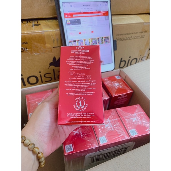 Bao Cao Su Durex Úc hộp 30 cái