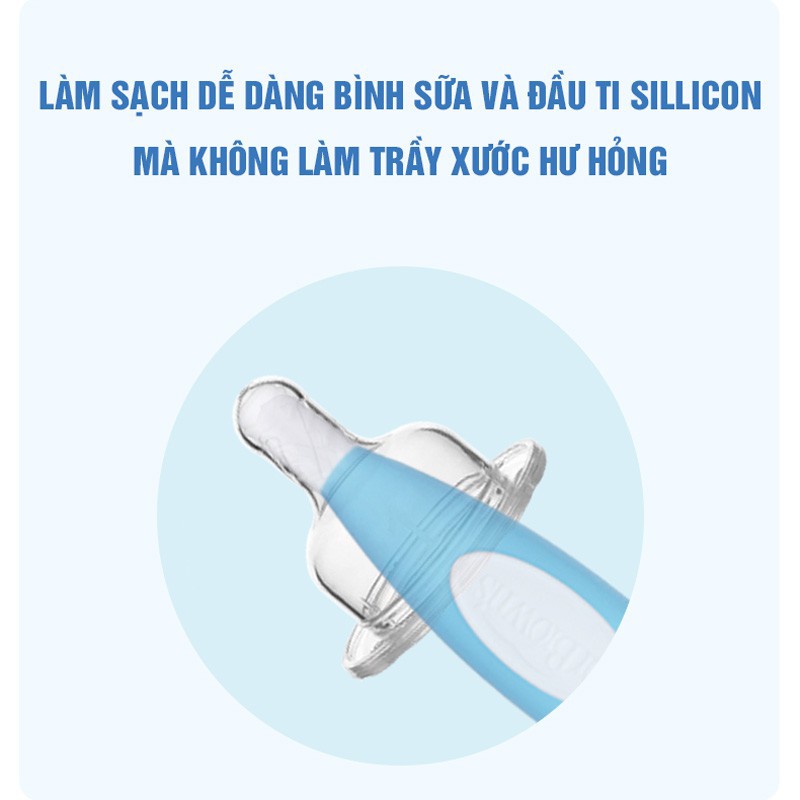 Bộ cọ rửa bình sữa silicon Dr Brown siêu mềm cho bé