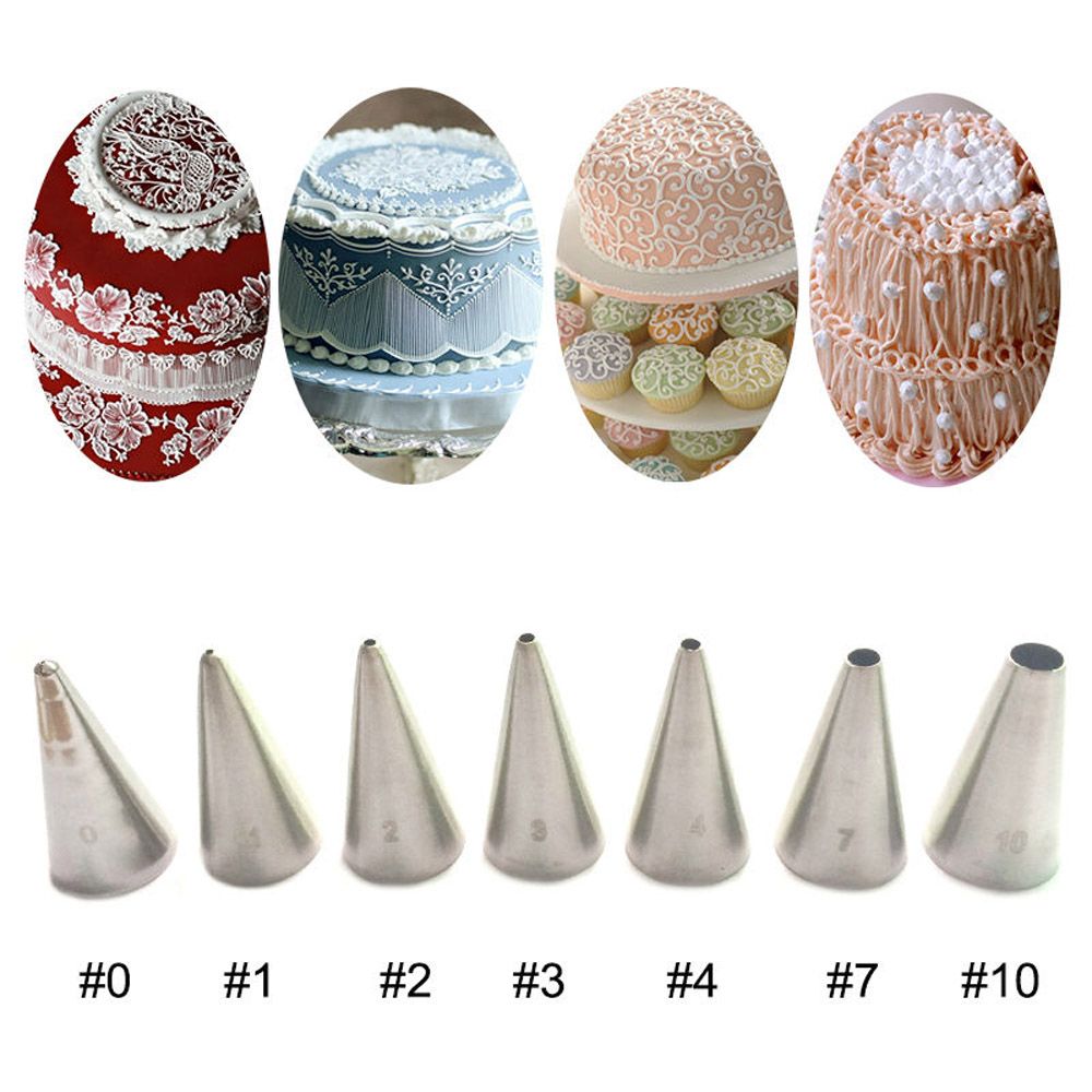 Set 1/7 Vòi Bắt Kem Trang Trí Bánh Bằng Thép Không Gỉ