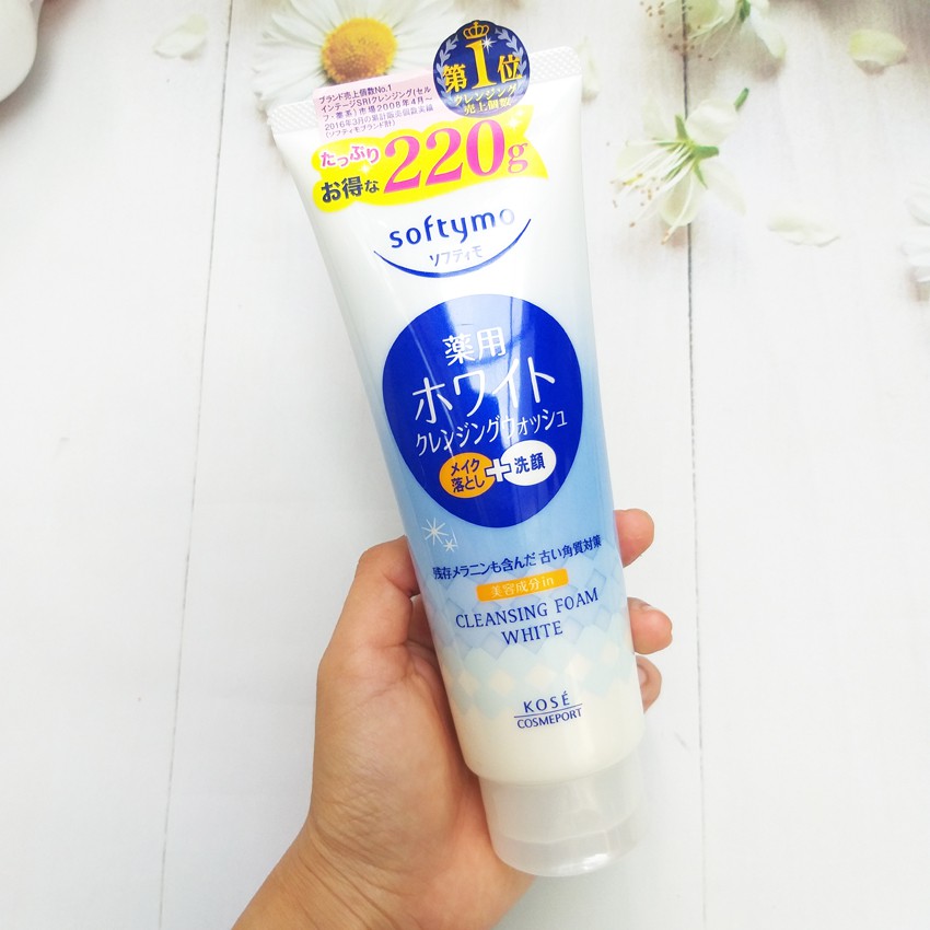 Sữa Rửa Mặt Trắng Da Kosé Softymo Cleansing Wash White 220g hàng Nhật Nội Địa