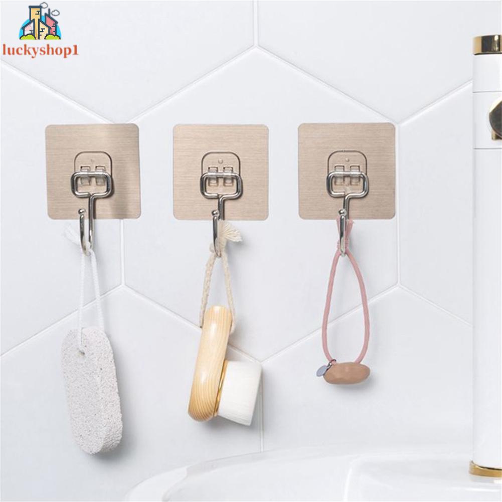 5* Wall Hooks Strong Self-Adhesive Door Home Kitchen Bathroom Suction Cup Hooks