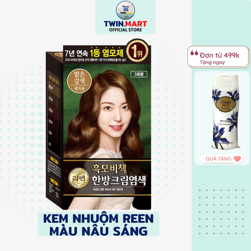 MÀU NÂU SÁNG - Kem nhuộm phủ bạc thảo dược Hàn quốc REEN HEUKMOBICHAEK ORIENTAL CREAM