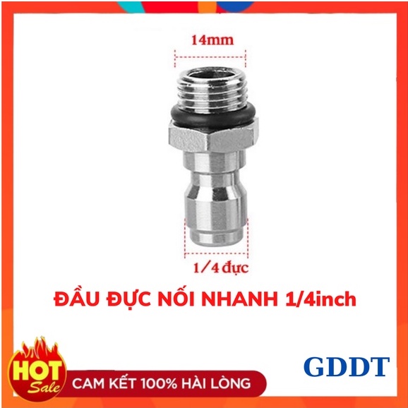 Đầu đực nối nhanh 1/4inch, Nối súng phun với béc xịt rửa, Bình phun bọt tuyết máy xịt rửa áp lực cao