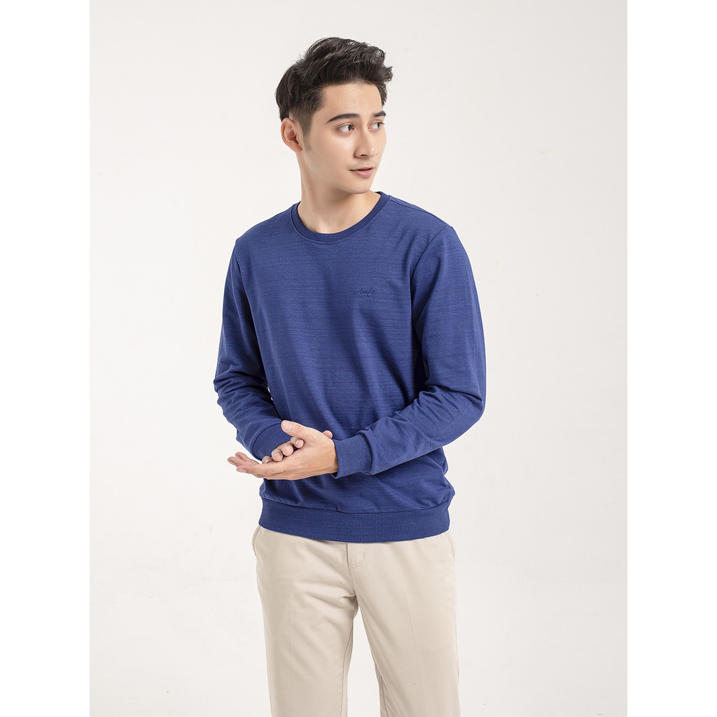 Áo thu đông cho nam ARISTINO cổ tròn, bo tay, bo gấu bằng vải dệt rib khỏe khoắn - ASW002W9 | BigBuy360 - bigbuy360.vn