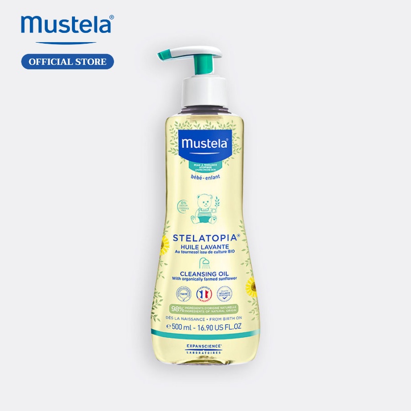 Dầu Tắm Cho Da Chàm Thể Tạng Mustela Stelatopia Cleansing Oil 500ml