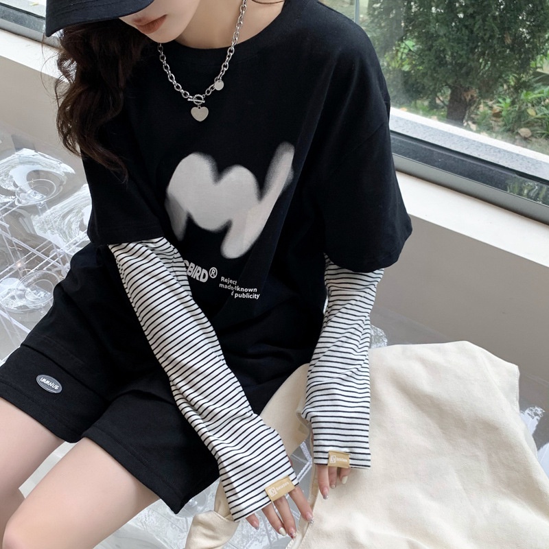 Găng Tay Dài Chống Nắng Bằng Cotton Thoáng Khí Họa Tiết Kẻ Sọc Chống Tia Cực Tím