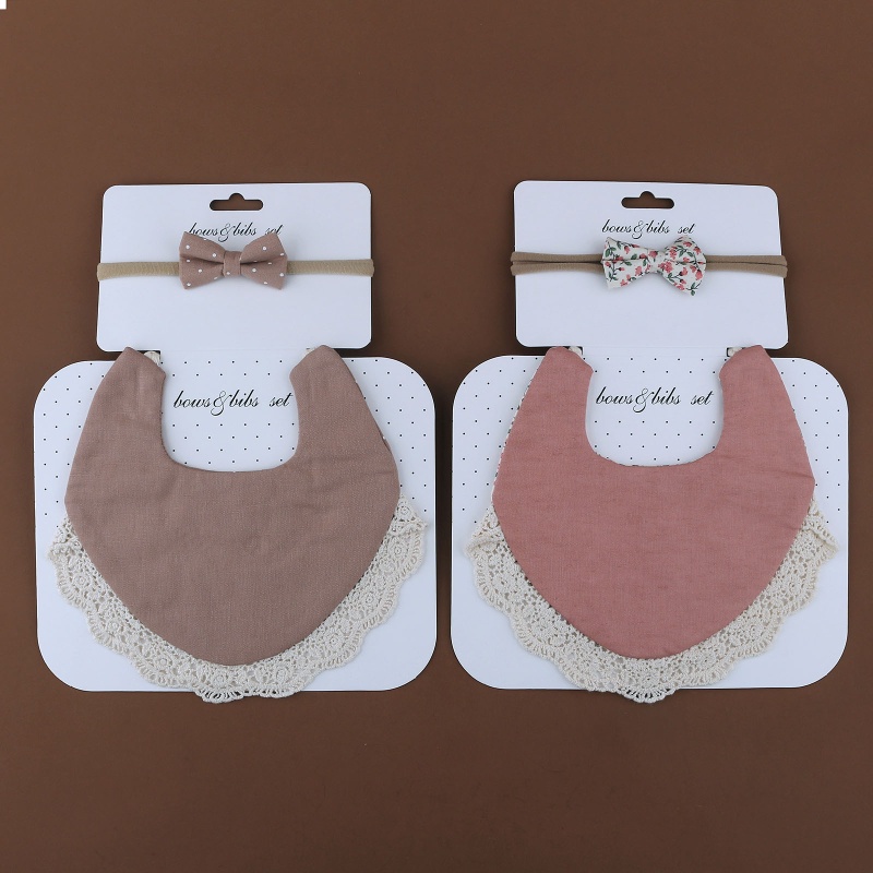 Set Yếm Và Băng Đô Họa Tiết Chấm Bi / Hoa Phối Ren Thắt Nơ Phong Cách Vintage Dành Cho Bé Gái