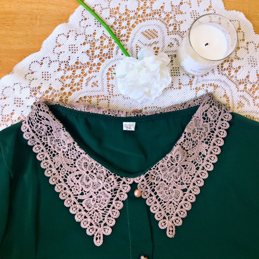 [Ảnh thật][Cao cấp]Áo voan mùa thu tay dài cổ ren 3 màu - Thời trang trung niên nữ V'vie Ladies