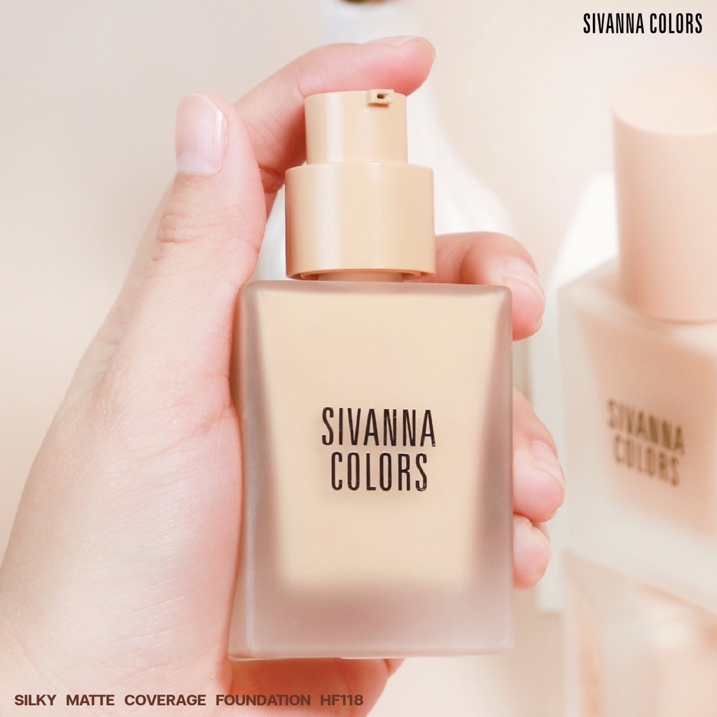 Kem nền Sivanna Thái Lan Silky Matte Coverage Foundation HF118 30ml chống nước siêu mịn