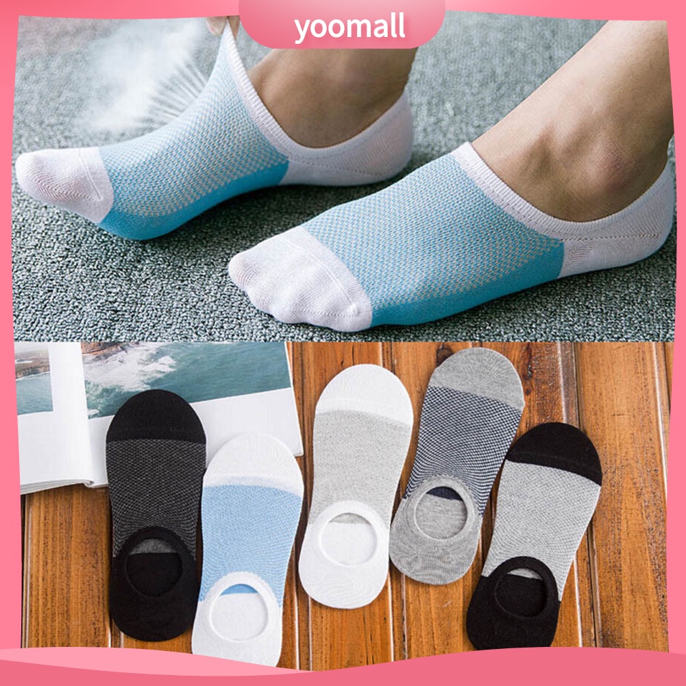 Đôi Tất Thuyền Cotton Ngắn Co Giãn Chống Trượt Cho Nam