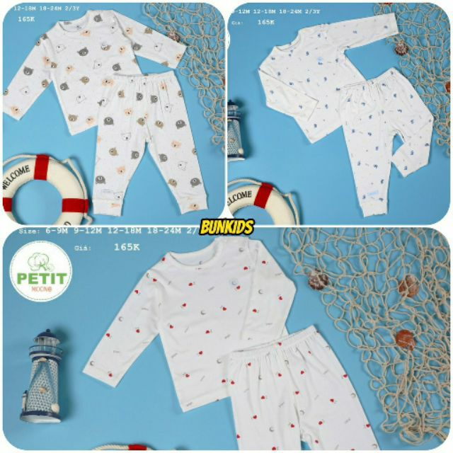 Bộ Moon@ dài tay cài vai