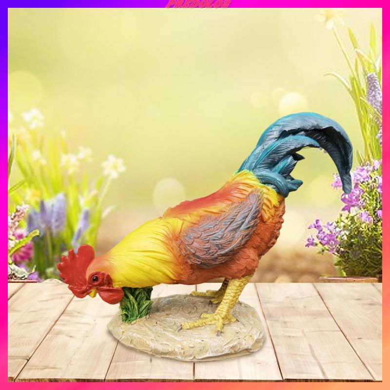 [Predolo2] Tượng Rooster Thực Tế Điêu Khắc Động Vật Trang Trí Phòng Khách Nhà Bếp Ngoài Trời