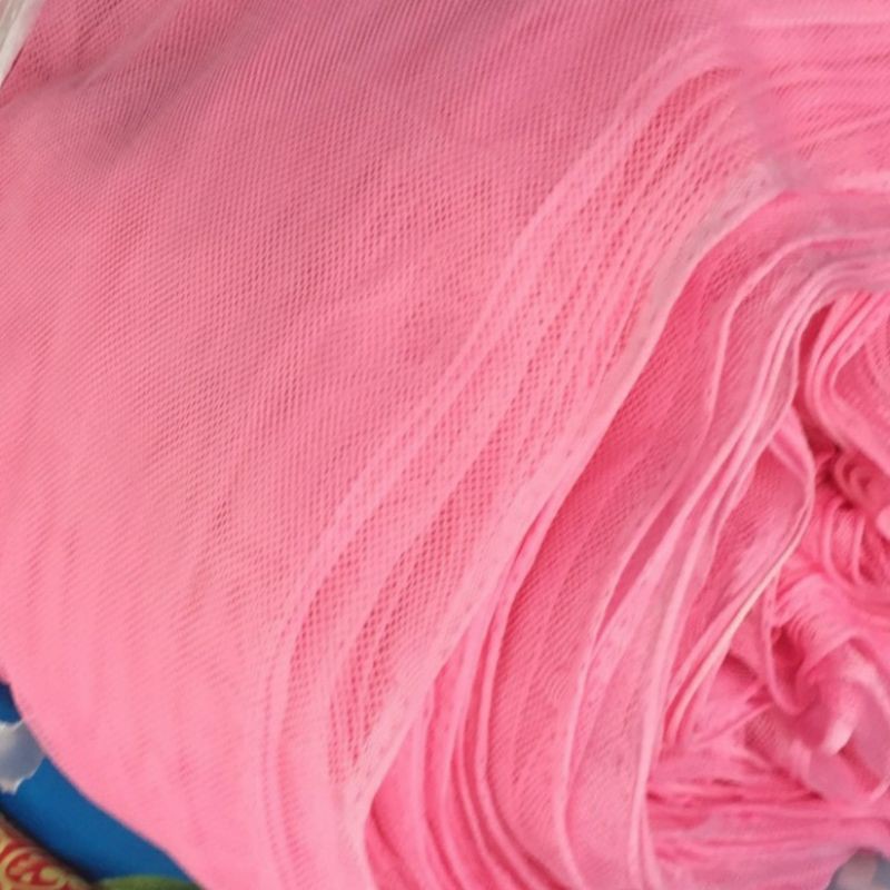 Vải mùng tuyn mùng lưới màu hồng loại 1