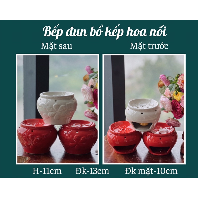 bếp xông đốt bồ kết, thảo dược hoa nổi đk 13cm