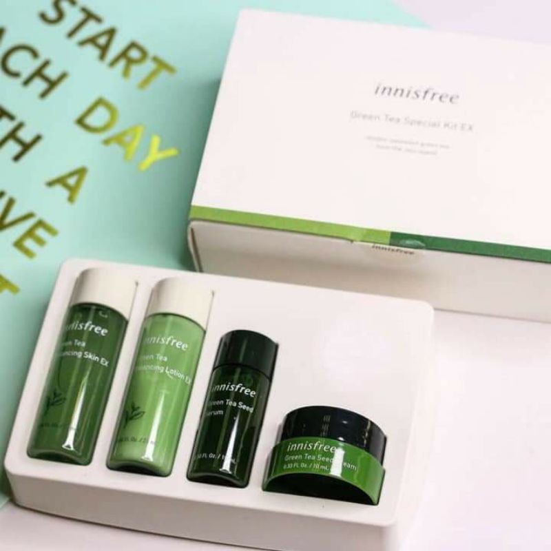 set dưỡng trà xanh innisfree 4 món