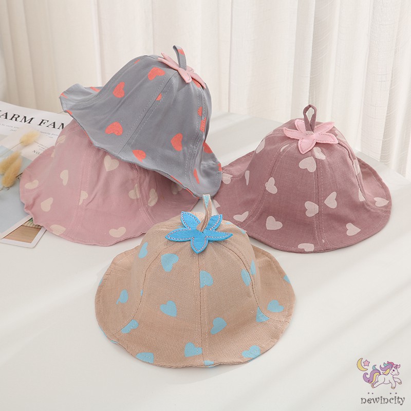 Mũ In Hình Trái Tim Xinh Xắn Cho Bé