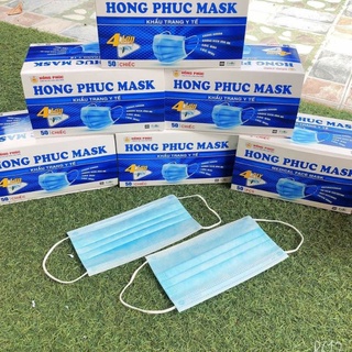 Hộp 50 cái khẩu trang y tế 4 lớp kháng khuẩn, chống giọt bắn , chống bụi
