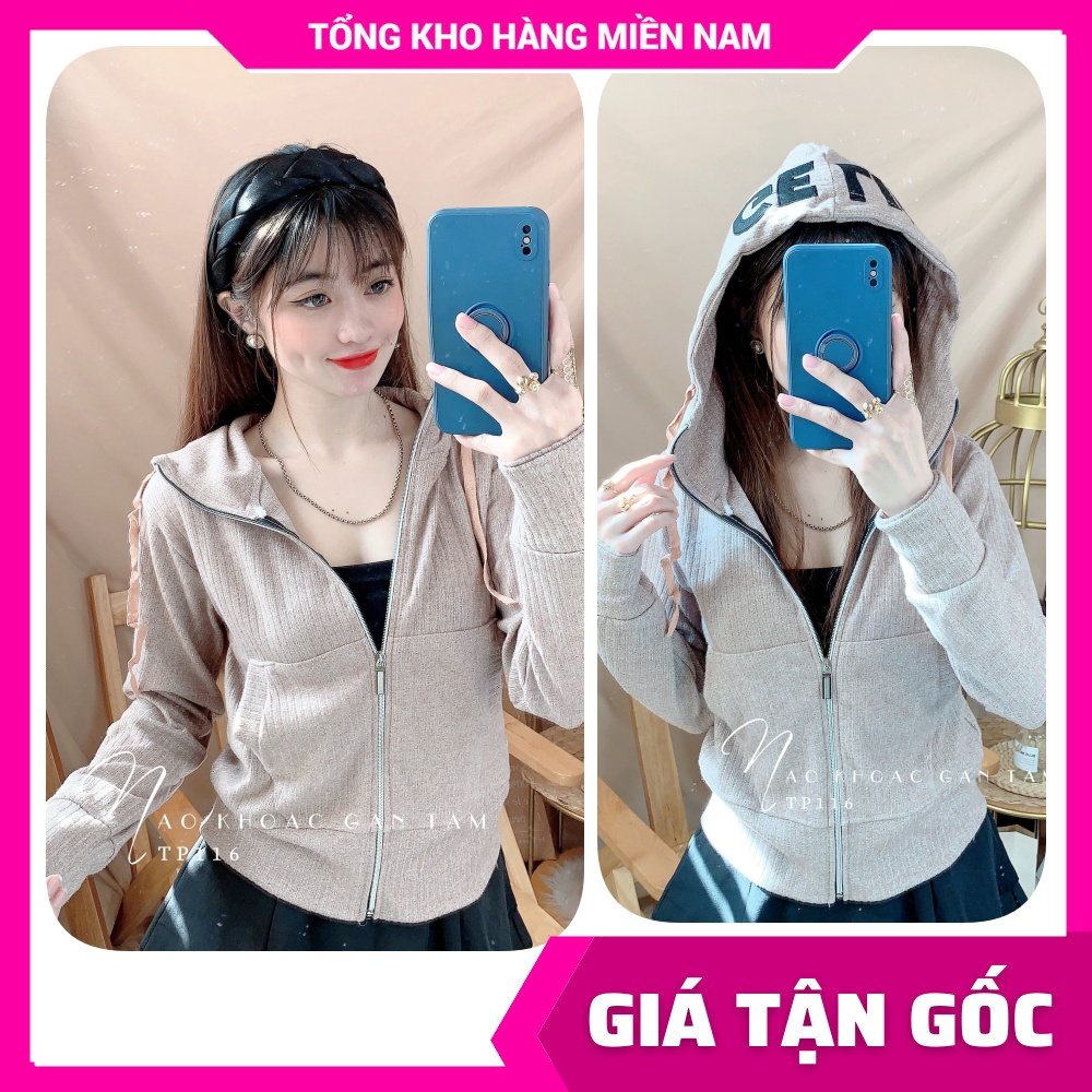 Áo khoác chống nắng nữ chất thun gân tăm mềm mát co giãn thêu chữ dễ thương TP116
