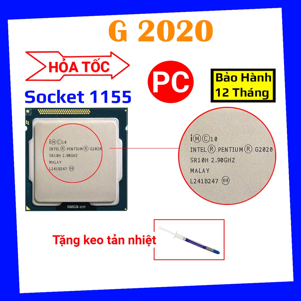 [ tặng keo tản nhiệt ] chip g2020 socket 1155 dùng lướt bảo hành 1 đổi 1 trong 1 năm