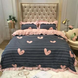 Ga trải giường cotton bèo Hàn Quốc