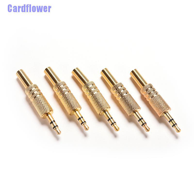 Cardflower  1pcs 3.5mm 1/8&quot; Stereo Male Audio TRS Jack Plug Adapter Connector Plated Gold