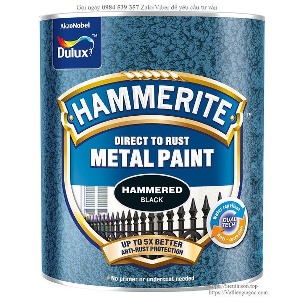 [FREESHIP]+[GIÁ SỈ] Sơn trực tiếp cho kim loại - DULUX HAMMERITE DIRECT TO RUST Bề mặt vân - NR7-HA - 0,75 lít