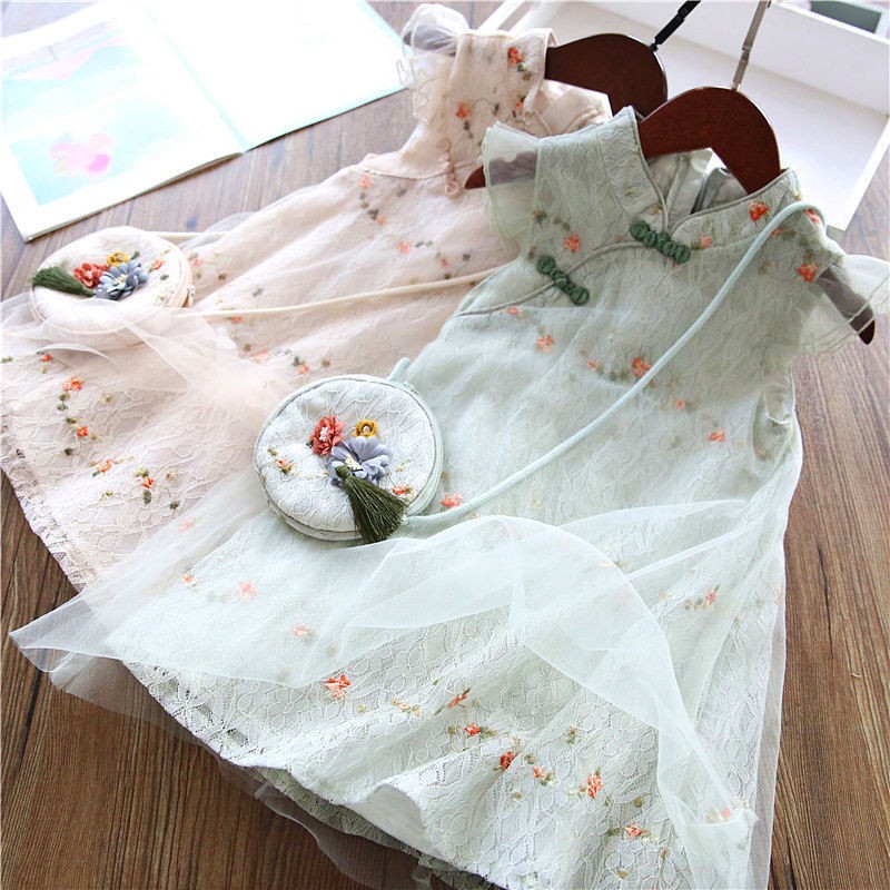 Girls' dress summer fashion Chinese style little girls' Qipao skirt children's Hanfu princess skirt