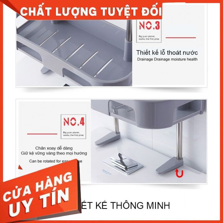 Kệ 3 tầng khung inox gắn trên nắp bồn cầu, trong phòng tắm, trong bếp [HÀNG LOẠI 1]