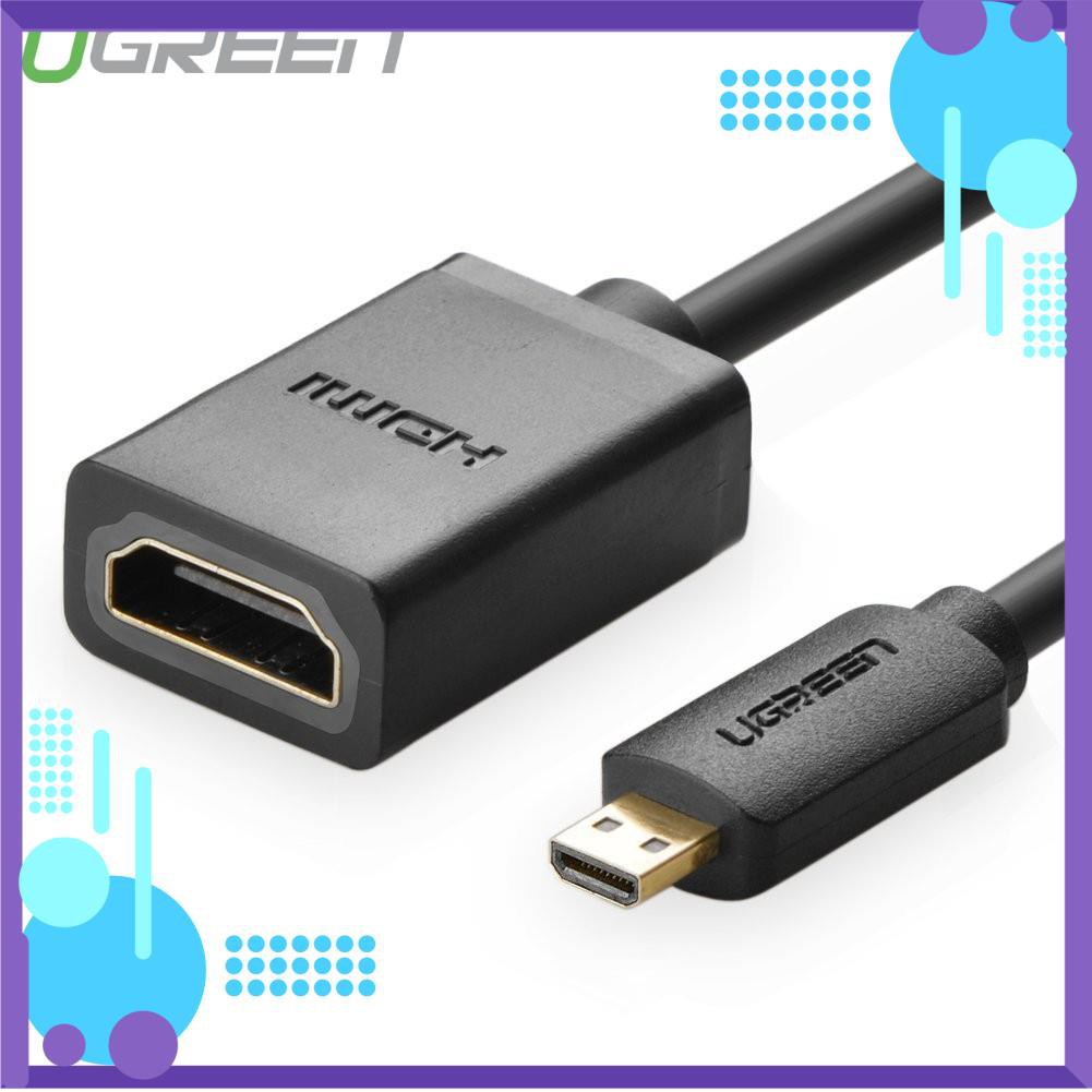 Mua ngay Cáp chuyển đổi micro HDMI đực sang HDMI cái dài 20cm UGREEN 20134 (màu đen) . [Giảm giá 5%]