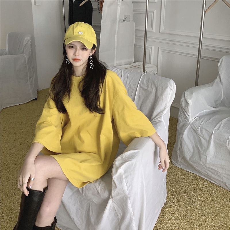 Áo Thun Cotton Tay Ngắn Dáng Thụng Thời Trang Mùa Hè Màu Sắc Ngọt Ngào phong cách Hàn Quốc Chất Đẹp Loại 1