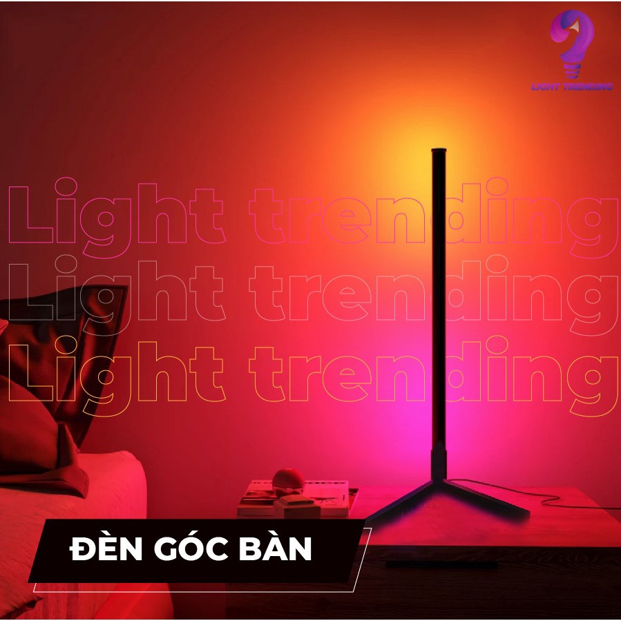 Đèn Góc Bàn, Đèn Góc Tường, 52cm, Điều Khiển Bằng App + Remote, Trang Trí Bàn Làm Việc,  Phòng Ngủ, Phòng Khách