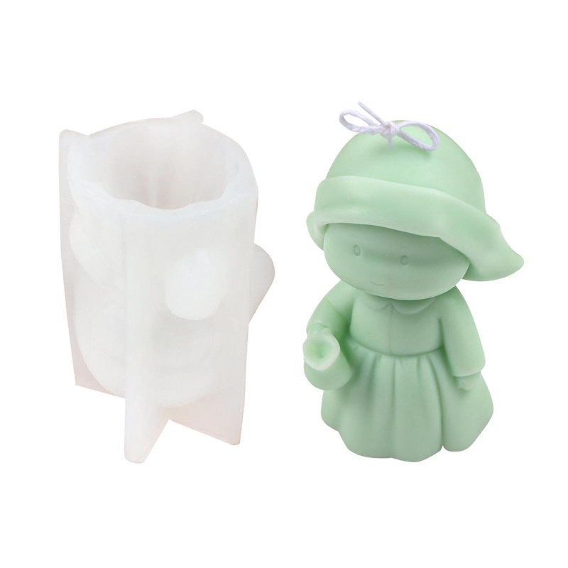 Khuôn silicon làm đèn cầy hình Mona Lisa hoạt hình 3D