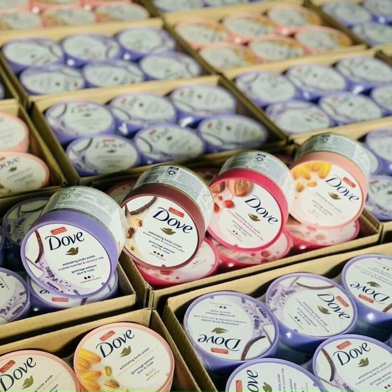 Tẩy da chết body DOVE Mỹ Macca Lựu đỏ giúp da mịn màng chiết xuất từ thiên nhiên - Dr MaiLe