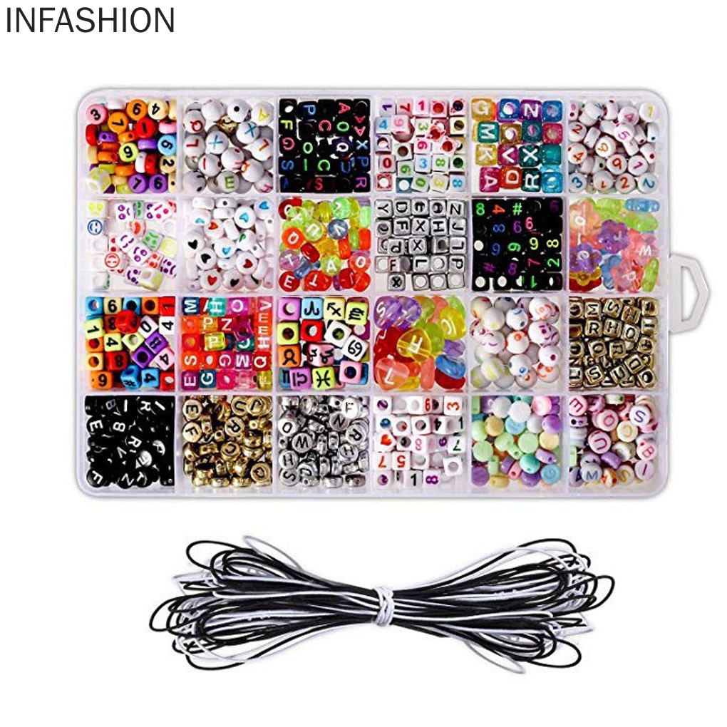 Hộp 1200 Hạt Xâu Làm Vòng Đeo Tay