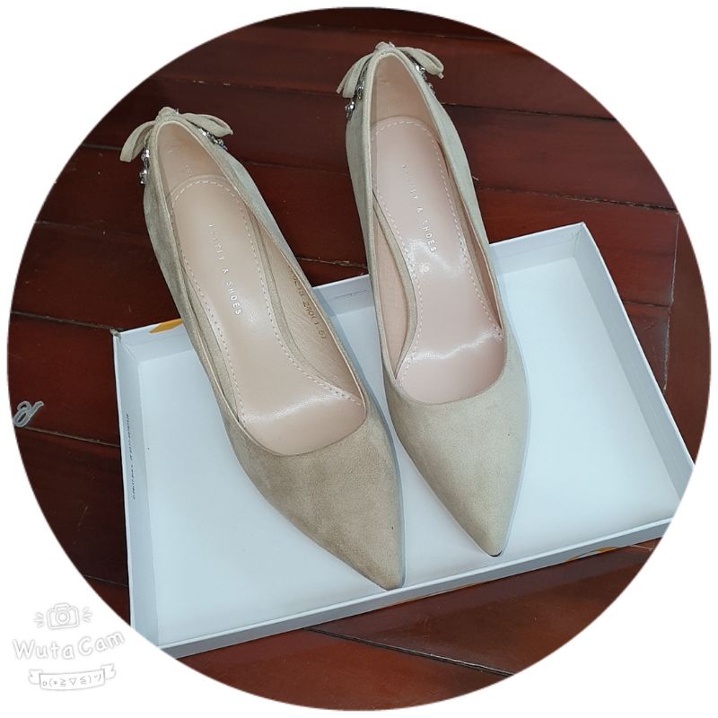 Giầy cao gót phối nơ