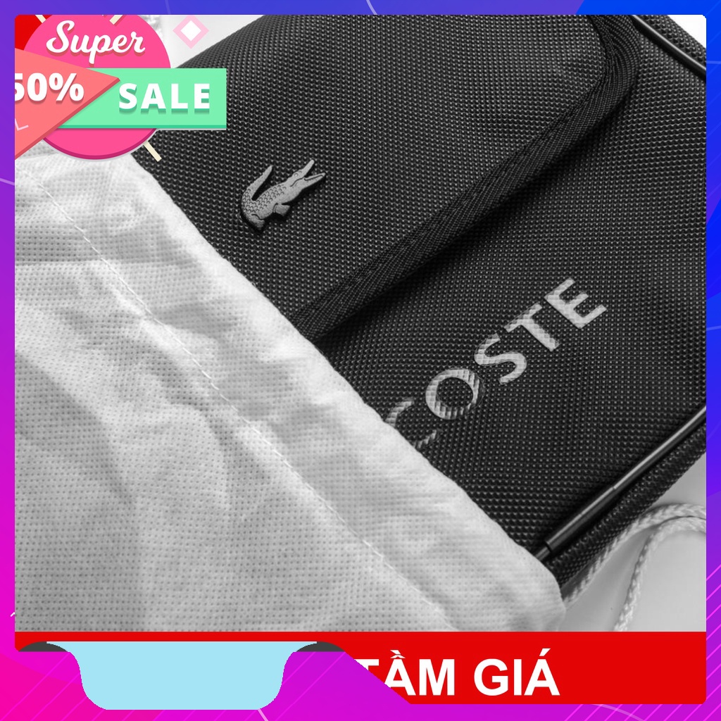 Túi Đeo Chéo Nam Thời Trang Lacoste logo sắt full tag và túi không dệt balo_5035