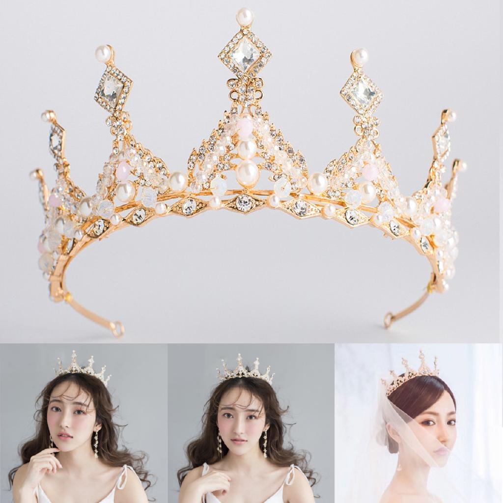 Vương miện công chúa đính pha lê cho cô dâu