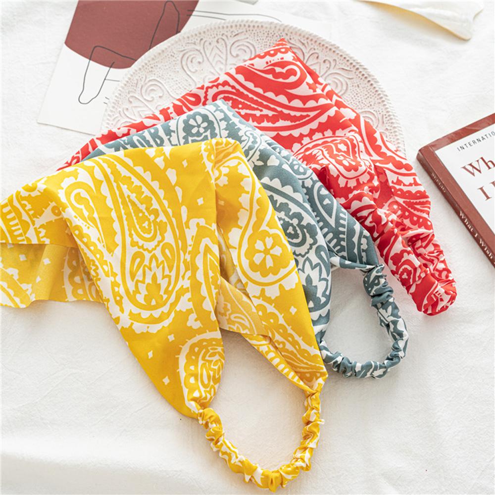 Khăn Turban Co Giãn In Họa Tiết Hình Tam Giác Phong Cách Vintage Thanh Lịch Mới Cho Nữ