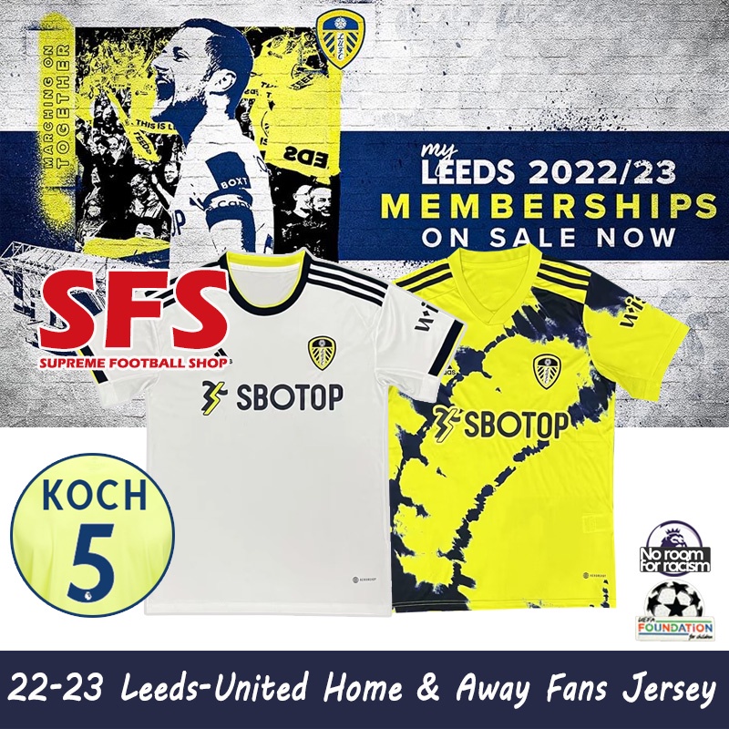 Áo Thun Bóng Đá Dáng Rộng Size S-4XL 22-23 Leeds