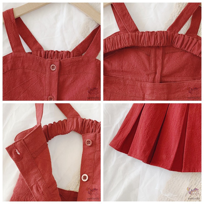 Đầm 2 dây phong cách Hàn Quốc thời trang mùa hè cho bé gái