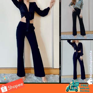 ( Sale Xịn) Quần Tây Ống Loe Không Xẻ Chất Vải Tuyết Mưa Mềm Mịn Chuẩn Form.