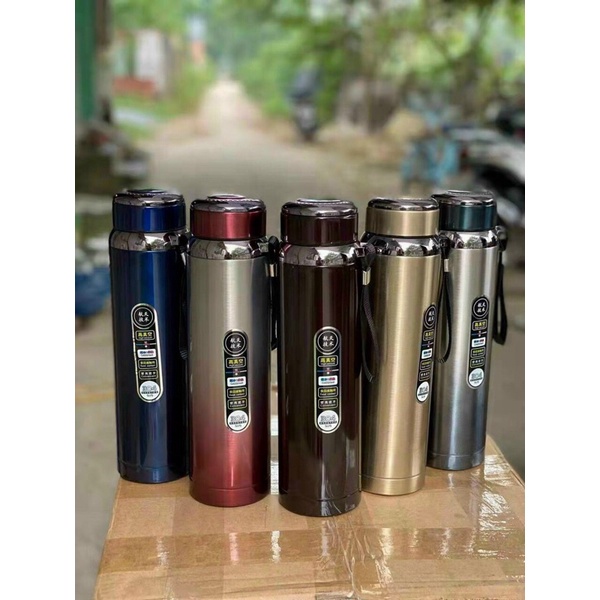 Bình nước giữ nhiệt cao cấp có nắp lọc trà tiện lợi lõi inox 304 không gỉ an toàn hiệu quả loại 600ml và 800ml HK shop